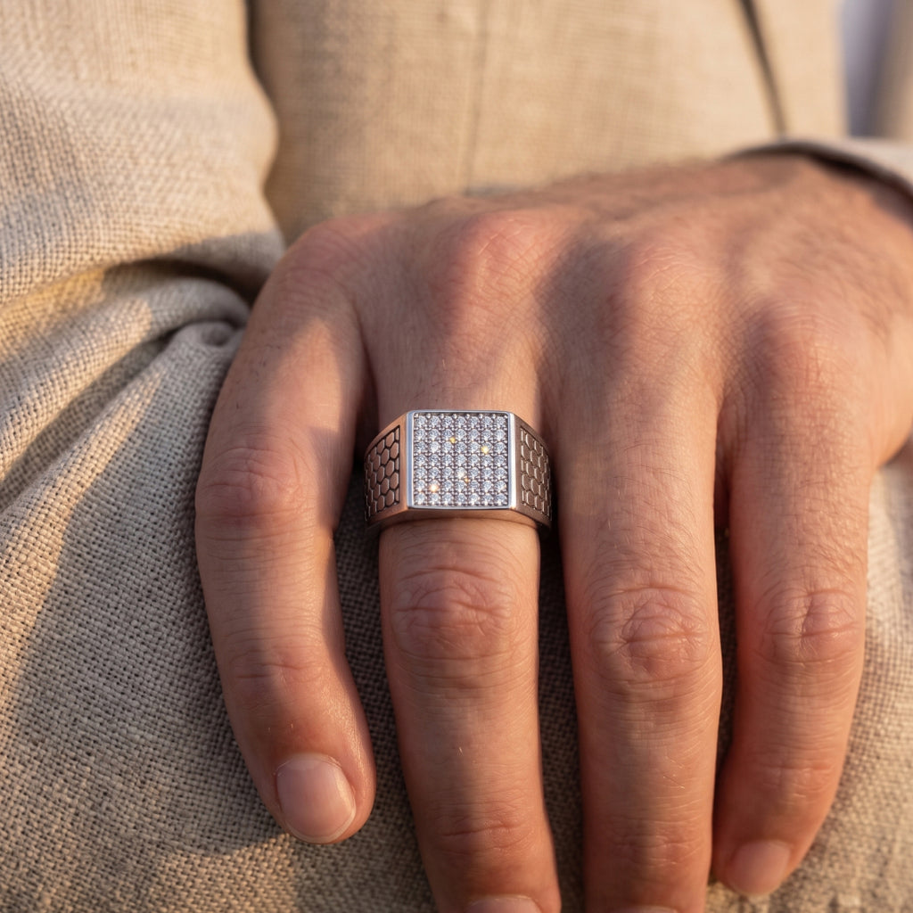 Honeycomb Signet Ring