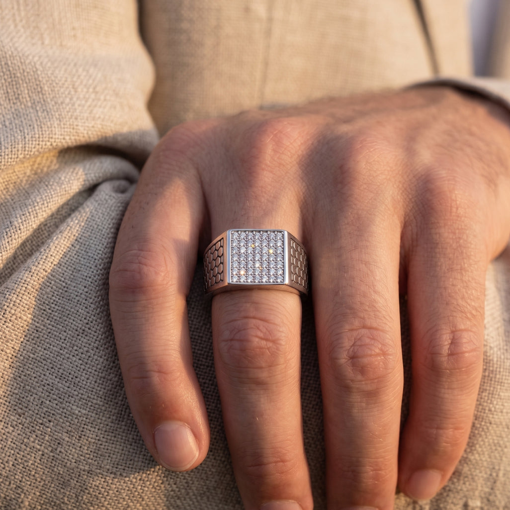 Honeycomb Signet Ring
