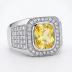Citrine Halo Signet Ring