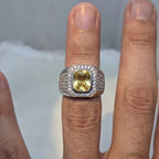 Citrine Halo Signet Ring