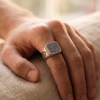 Diamond Cut Signet Ring