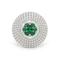 Emerald Cluster Dome Cocktail Ring
