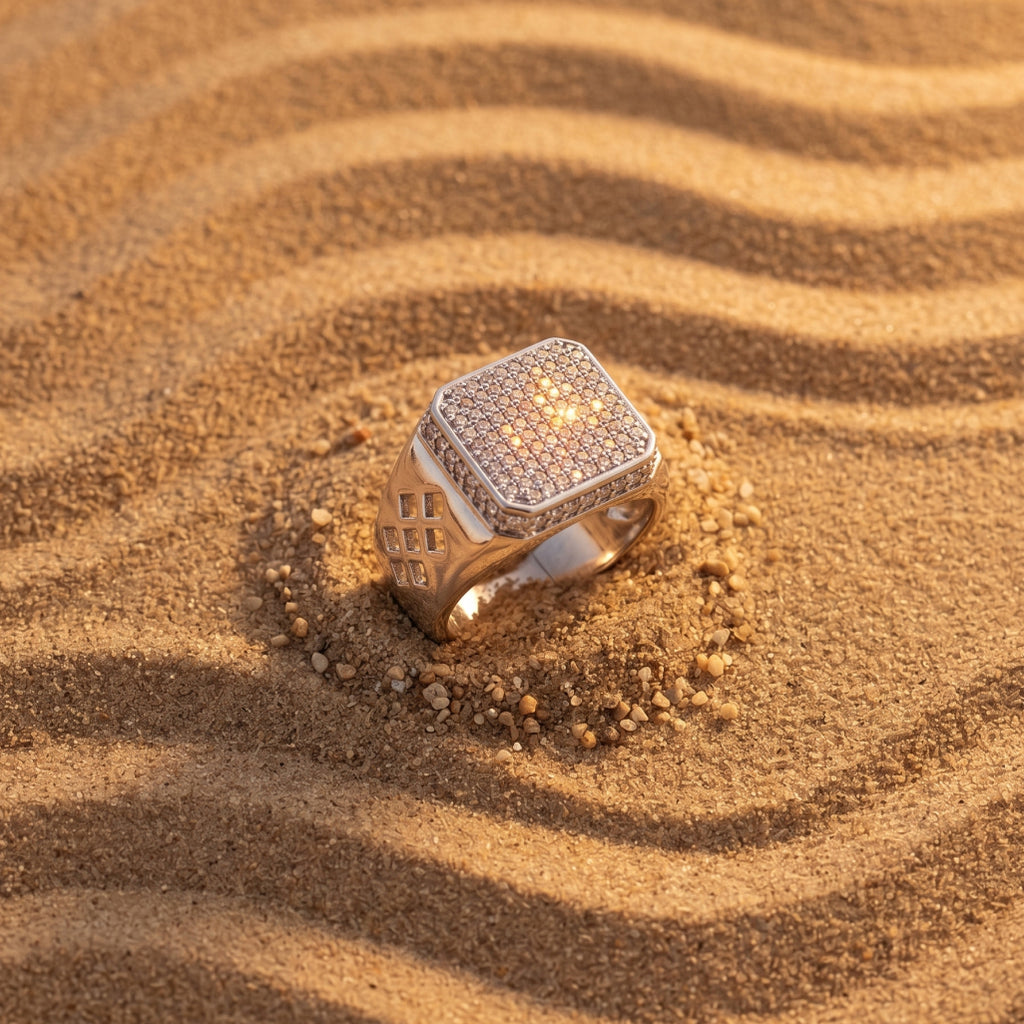 Diamond Cut Signet Ring