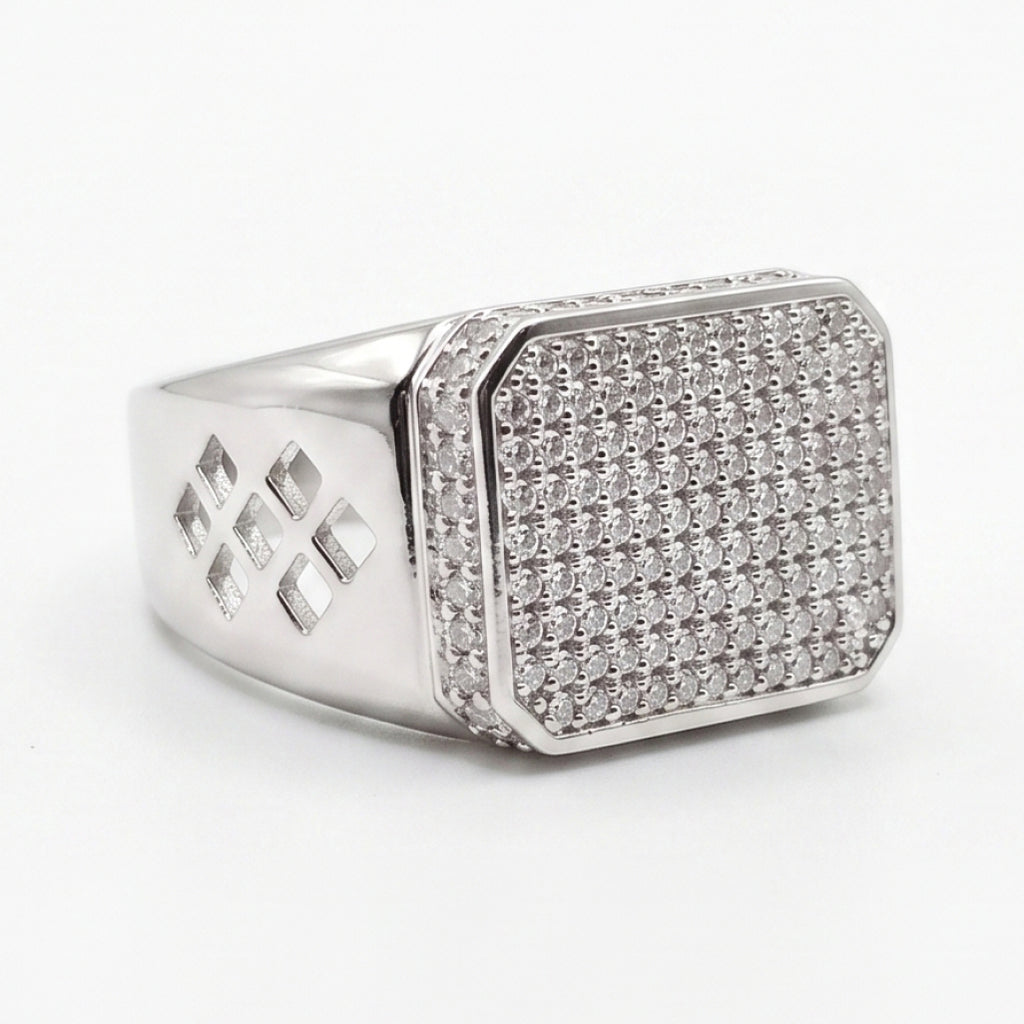 Diamond Cut Signet Ring