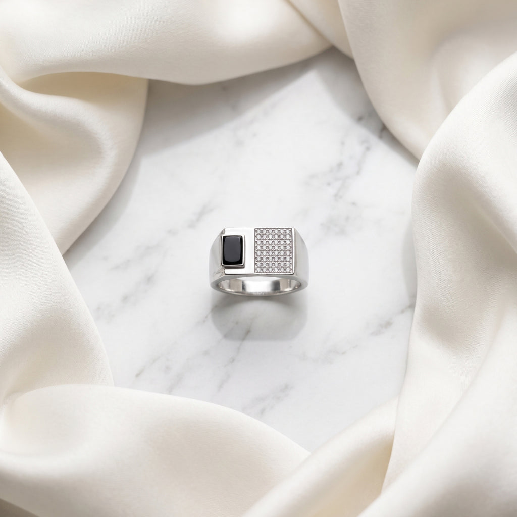 Onyx Panel Signet Ring