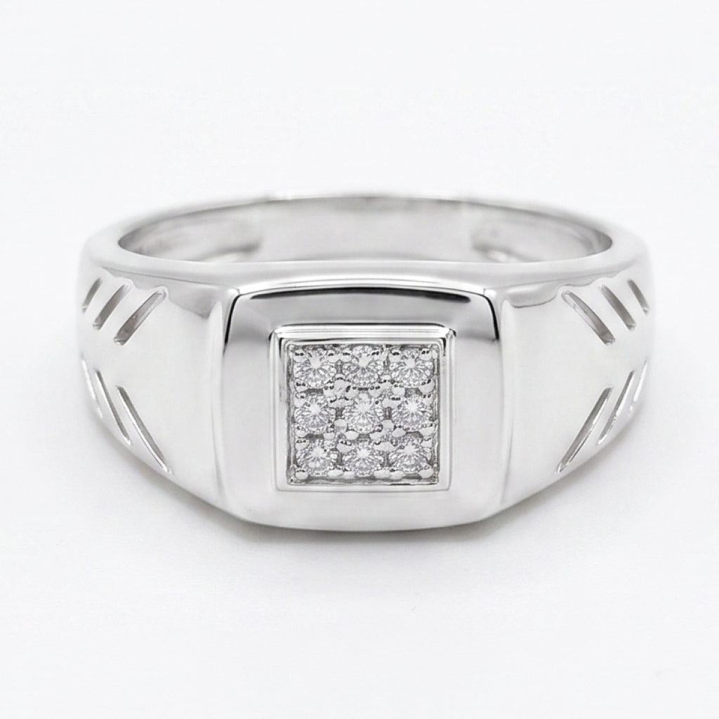 Chevron Window Signet Ring
