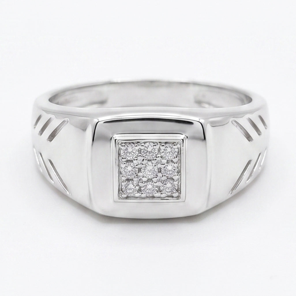 Chevron Window Signet Ring