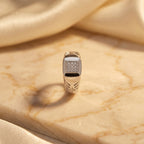 Chevron Window Signet Ring
