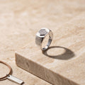 Hexagon Slash Signet Ring