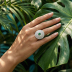 Emerald Cluster Dome Cocktail Ring