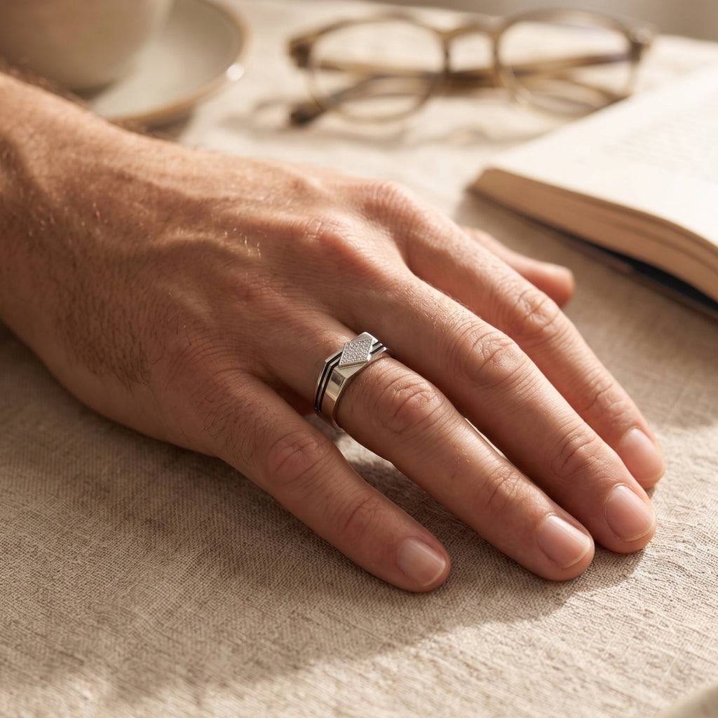 Diamond Kite Onyx Ring