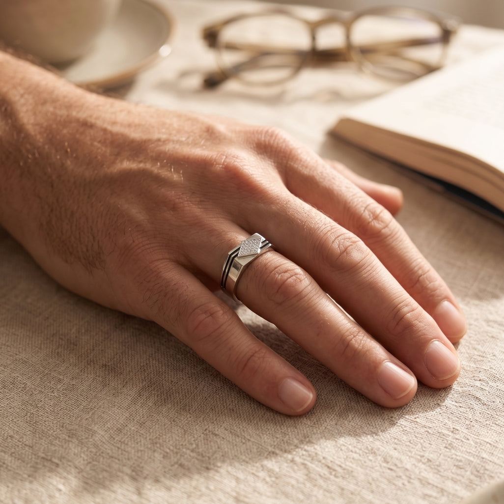 Diamond Kite Onyx Ring