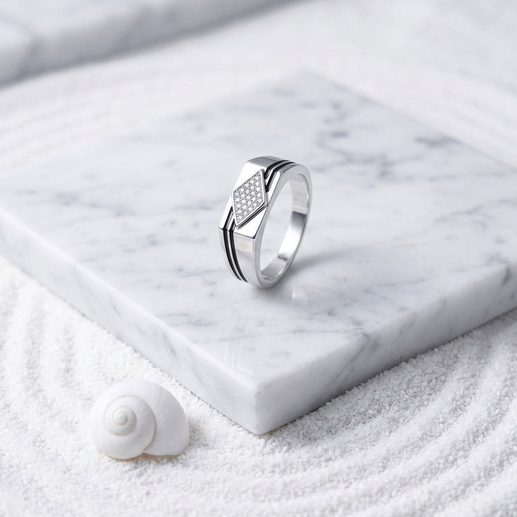 Diamond Kite Onyx Ring