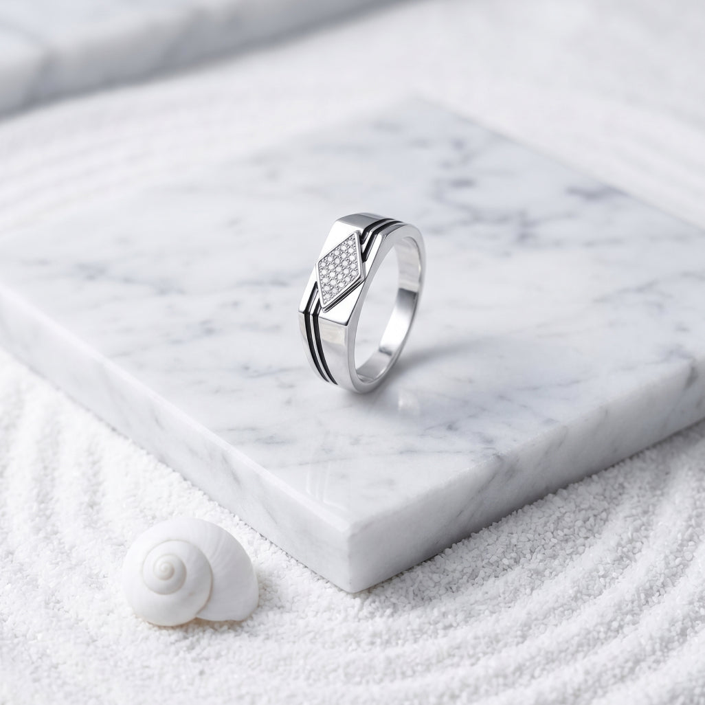 Diamond Kite Onyx Ring