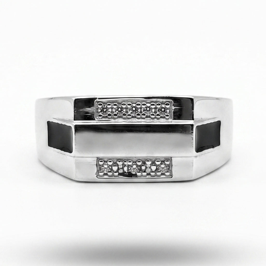 Dual Panel Onyx Ring