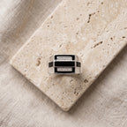 Dual Panel Onyx Ring