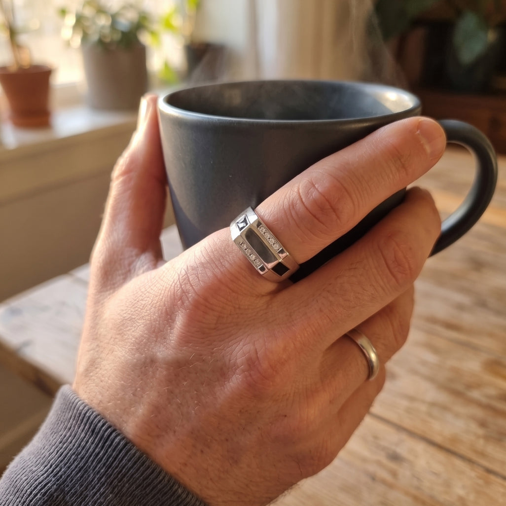 Dual Panel Onyx Ring