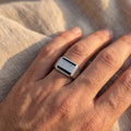 Onyx Rail Signet Ring
