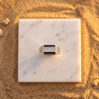 Onyx Rail Signet Ring