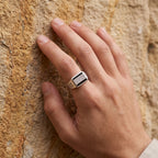 Onyx Rail Signet Ring