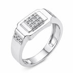 Elevated Grid Signet Ring