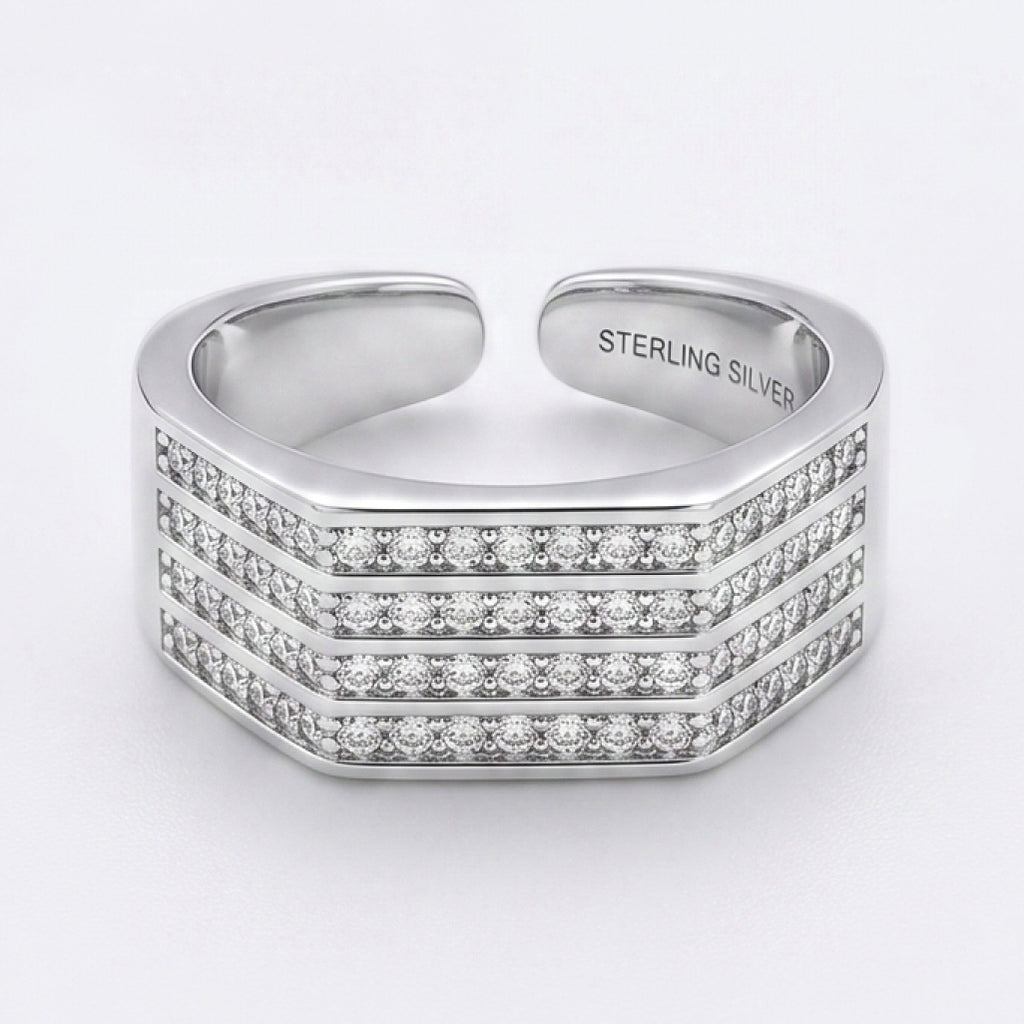 Octagon Open Signet Ring