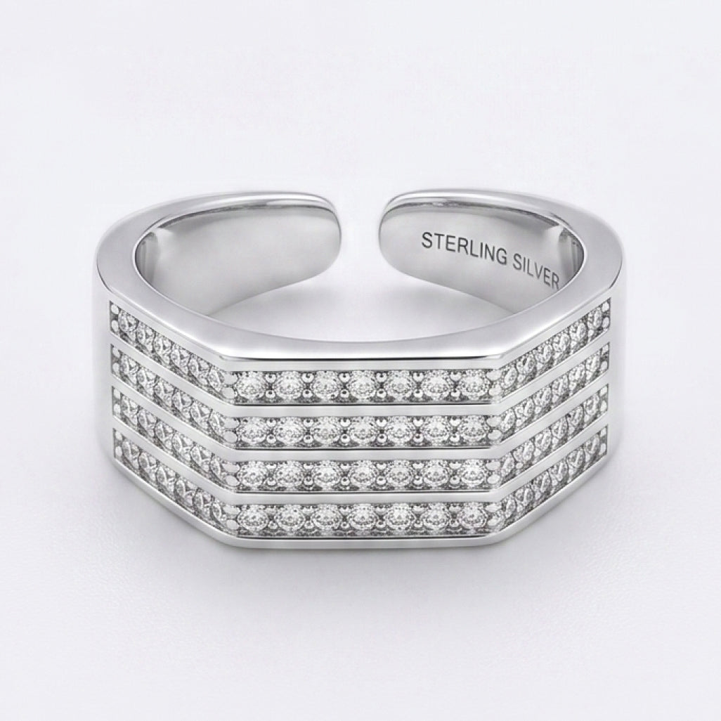 Octagon Open Signet Ring