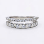 Double Row Fine & Bold Stone Band
