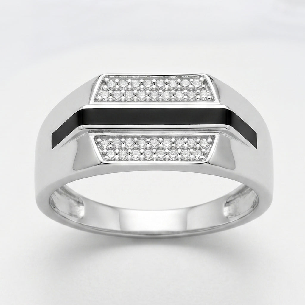 Onyx Stripe Signet Ring