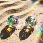Aurora Crystal Octagonal Stud Earrings