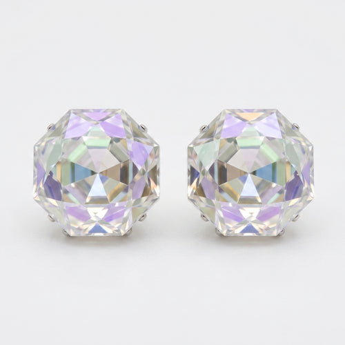 Aurora Crystal Octagonal Stud Earrings
