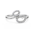 Double Loop Stone Wrap Ring 925 Silver