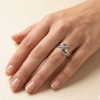 Double Oval Loop Stone Wrap Ring