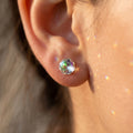 Aurora Crystal Octagonal Stud Earrings