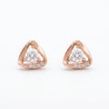Triangle Frame Stone Stud Earrings