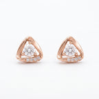 Triangle Frame Stone Stud Earrings