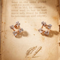 Open Square Stone Stud Earrings
