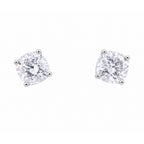 Cushion Stone Four-Claw Stud Earrings