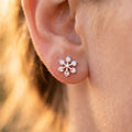 Stone Snowflake Stud Earrings