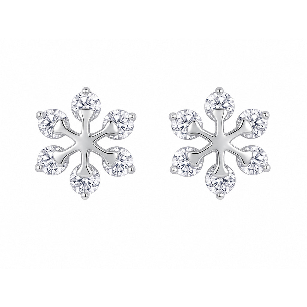 Stone Snowflake Stud Earrings