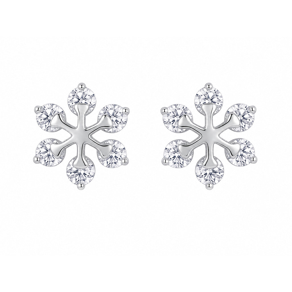 Stone Snowflake Stud Earrings