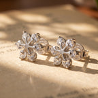 Stone Snowflake Stud Earrings
