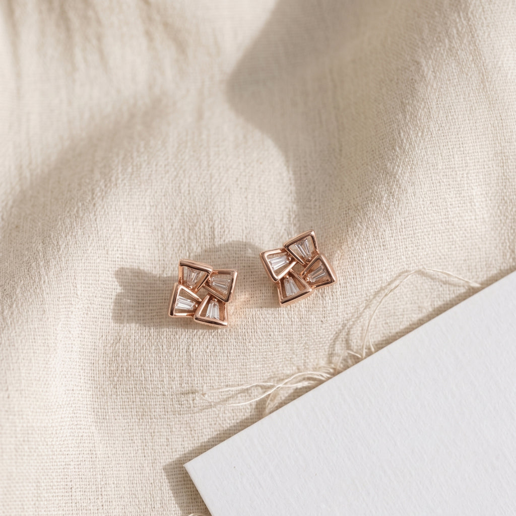 Pinwheel Baguette Studs