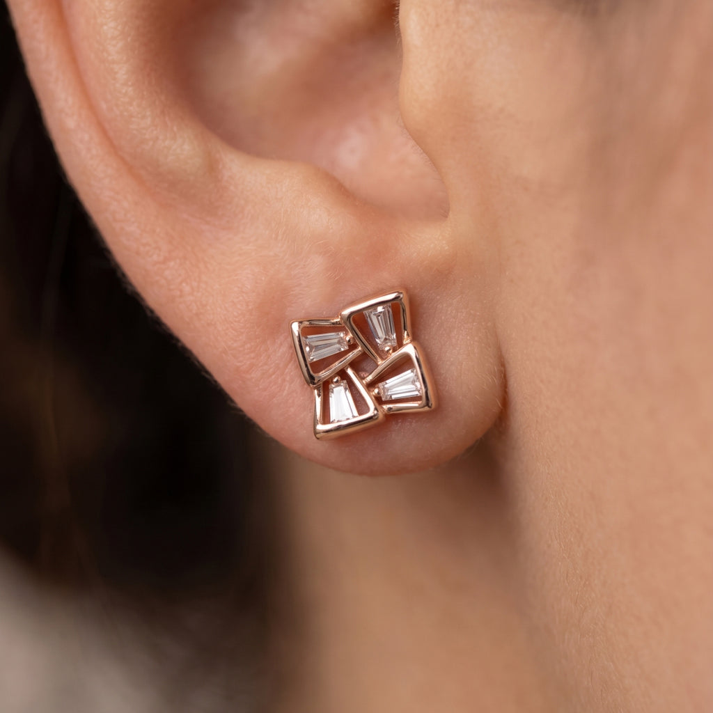 Pinwheel Baguette Studs