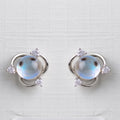 Orbit Moonstone Studs