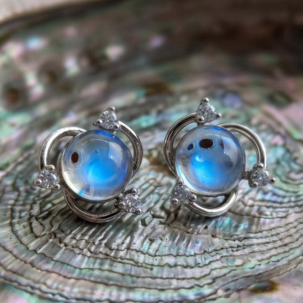 Orbit Moonstone Studs