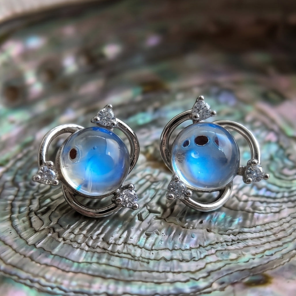 Orbit Moonstone Studs