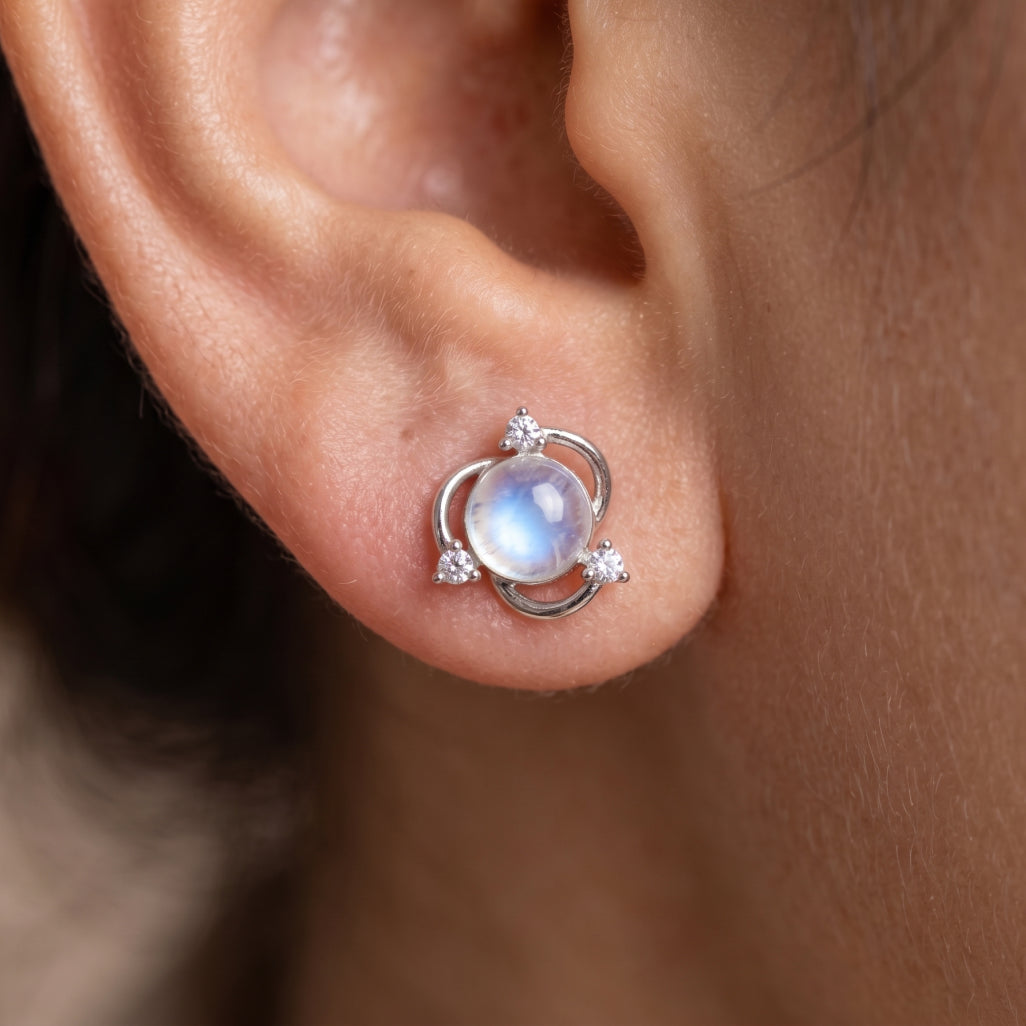 Orbit Moonstone Studs