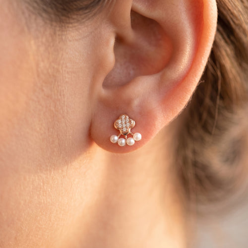 Clover Pearl Studs