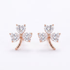 Lucky Clover Heart Studs